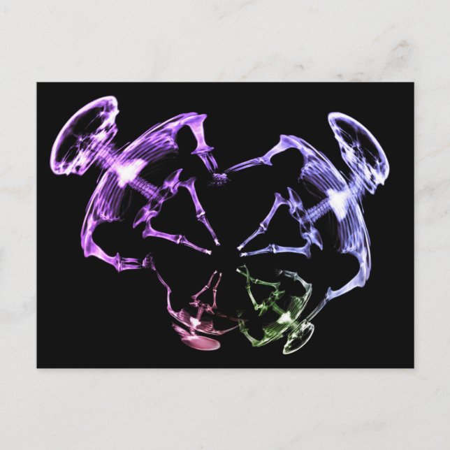 Cartão Postal Família 1 de esqueleto de raios X estendida (Frente)