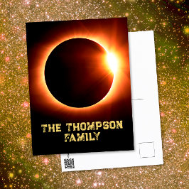 Cartão Postal Família Americana Total Eclipse Solar abril 8 2024