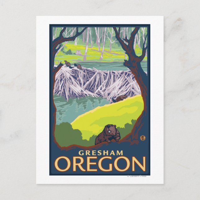 Cartão Postal Família Beaver - Gresham, Oregon (Frente)