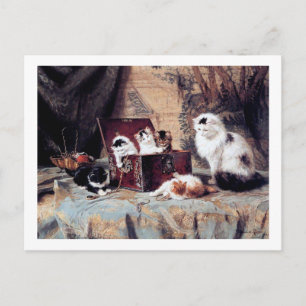 Cartão Postal Família Cat, Henriette Ronner-Knip