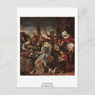 Cartão Postal Família Cat Por Steen Jan