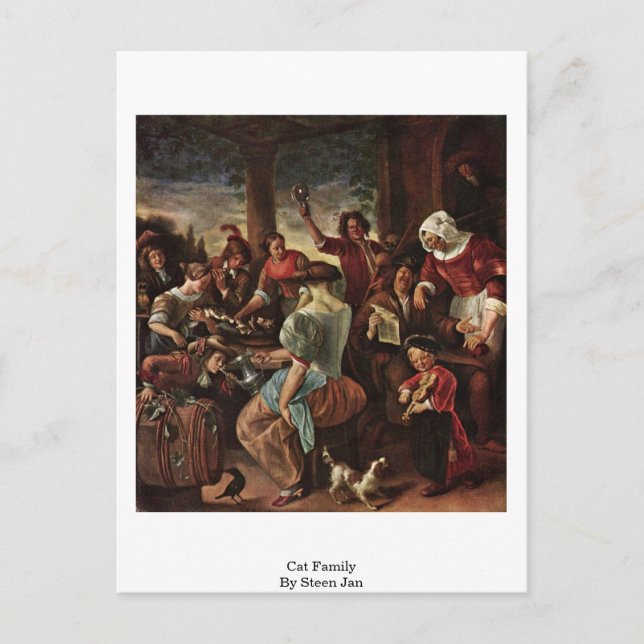 Cartão Postal Família Cat Por Steen Jan (Frente)