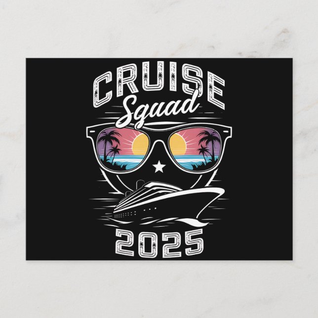 Cartão Postal Família Cruise Squad 2025 Summer Vacation Matching (Frente)