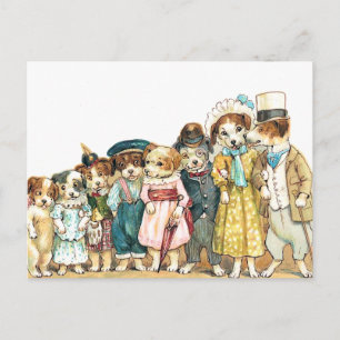 Cartão Postal Família de cães