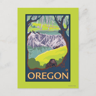 Cartão Postal Família de castores