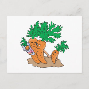 Cartão Postal família de desenhos animados de cenoura