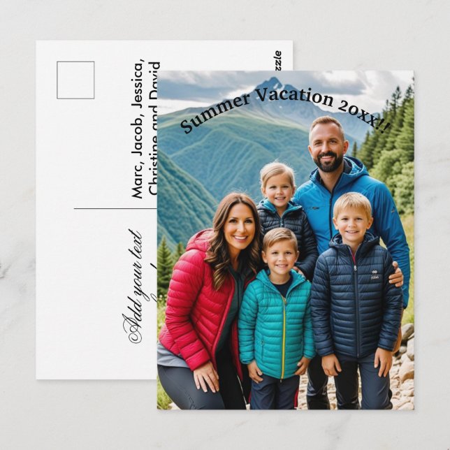 Cartão Postal Família de Fotografias Personalizada 1 (Frente/Verso)