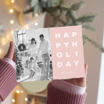 Cartão Postal Família de Fotos de Natal | Feriados Felizes Rosa<br><div class="desc">Família de Fotos de Natal | Feriados Felizes Rosa</div>
