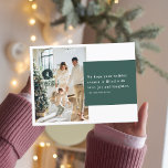 Cartão Postal Família de Fotos Natal Dois | Feriado Verde Feliz<br><div class="desc">Família de Fotos Natal Dois | Feriado Verde Feliz</div>