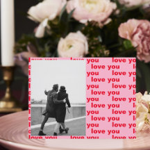 Família de Fotos Vermelha e Rosa | Feliz Dia dos N