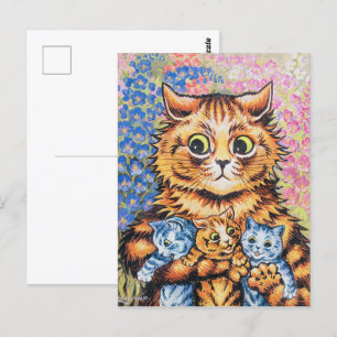 Cartão Postal Família de Gatos   Louis Wain  