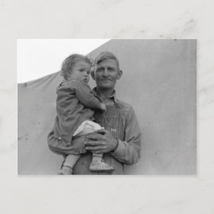 Cartão Postal Família de Migrantes Durante a Colheita de Ervilha