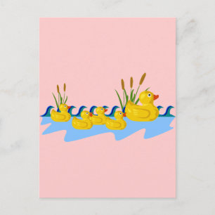 Cartão Postal Família de Patos