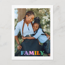 Cartão Postal Família de tipografia fotográfica simples moderna