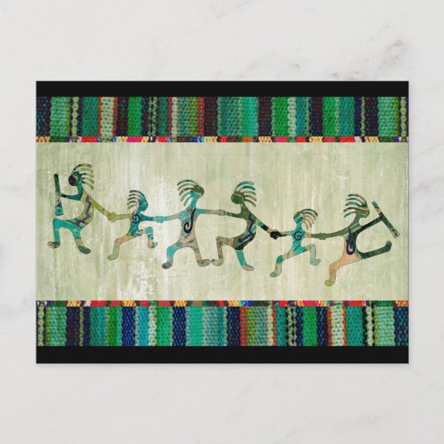 Cartão Postal Família engraçada KOKOPELLI + suas ideias (Frente)