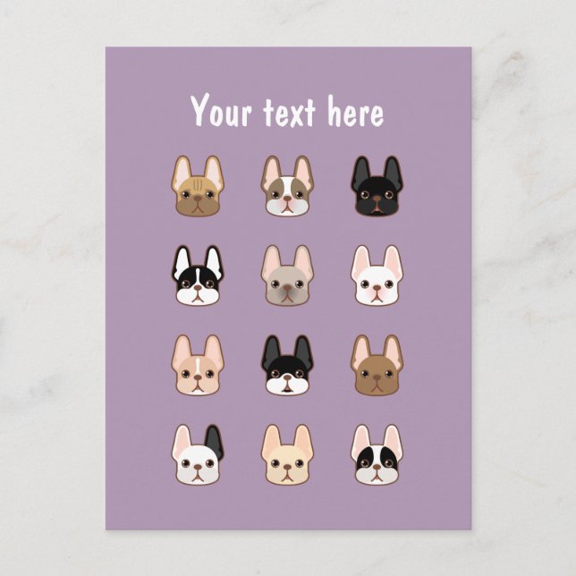 Cartão Postal Família Frenchies (Frente)