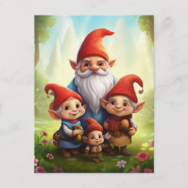Cartão Postal Família Gnomo