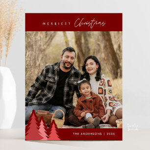 Cartão Postal Família Moderna ao Ar Livre, Feliz Natal na Foto