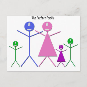 Cartão Postal Família Monster (2 Meninos, 1 Menina)