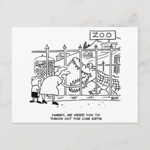 Cartão Postal Família no Zoo. Pai Engolido pelo Alligador