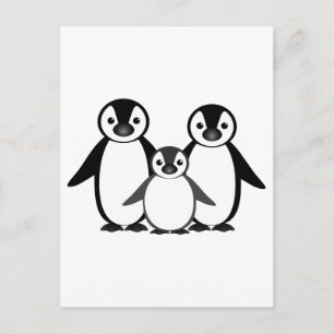 Cartão Postal Família Penguin