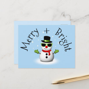 Cartão Postal Família Personalizada legal de Natal Bright Feliz
