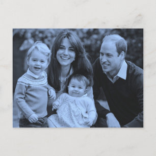 Cartão Postal Família Prince William Dez 2015 — azul monocrom
