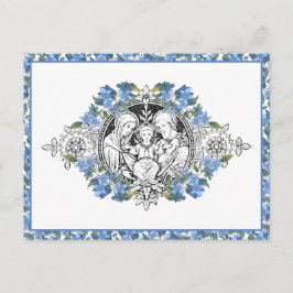 Cartão Postal Família Santa Religiosa Elegante Agradecimento Flo
