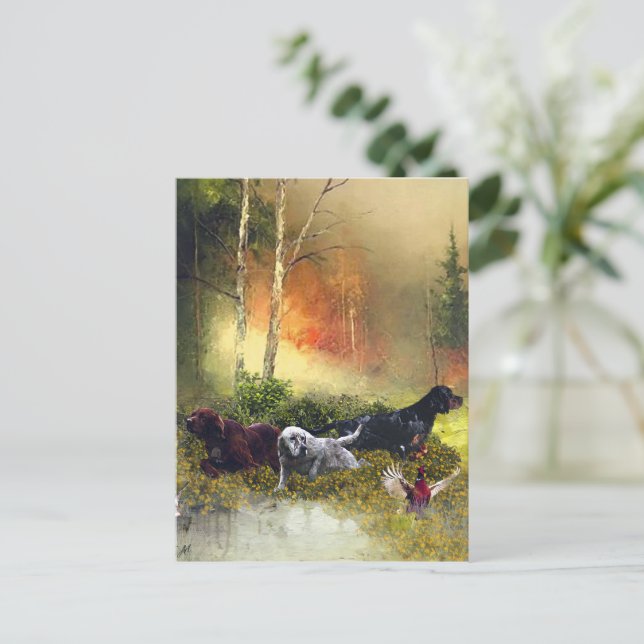 Cartão Postal Família Setters (Em pé/Frente)