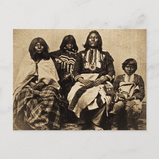 Cartão Postal Família Ute Vintage Stereoview Sepia (Frente)