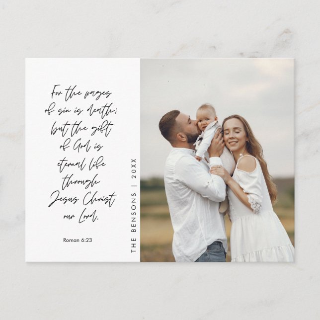 Cartão Postal Familiar Religioso de Natal, Foto de Família Crist (Frente)