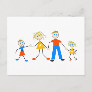 Cartão Postal Famílias felizes