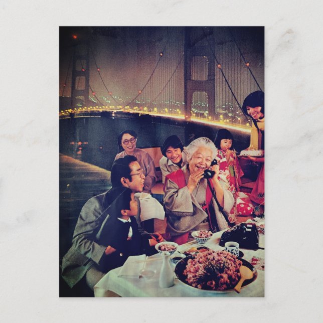 Cartão Postal Family Dining at the Bridge (Frente)