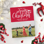 Cartão Postal Family Photo Christmas Red<br><div class="desc">Family Photo Christmas Red Postcard</div>