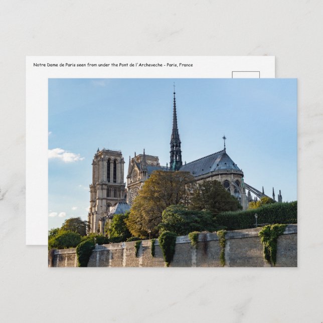 Cartão Postal Famosa Catedral de Notre Dame de Paris - França (Frente/Verso)