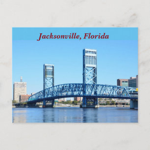 Cartão Postal Famosa Ponte Azul Jacksonville, Flórida
