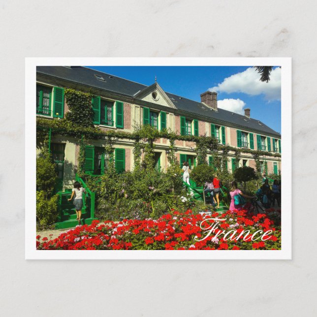 Cartão Postal Famosa Residência de Claude Monet Giverny França (Frente)