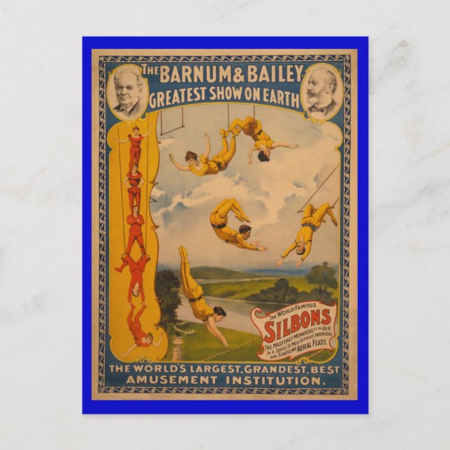 Cartão Postal Famoso Mundo Silbons Barnum & Bailey Circus Poster (Frente)