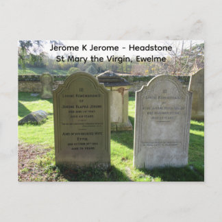 Cartão Postal Famous Authors Jerome K Jerome Headstone, 