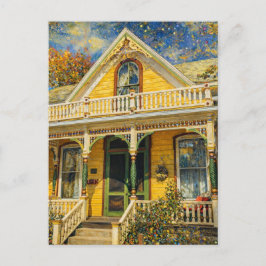 Cartão Postal Fantasia Amarela Vitoriana