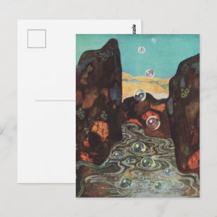 Cartão Postal Fantasia Art Nouveau Bolhas no Decor Canyon