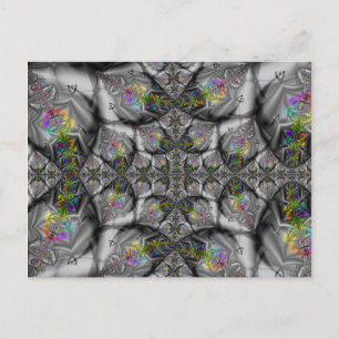 Cartão Postal Fantasia Arte Fractal Arco-Íris
