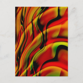 Cartão Postal Fantasia Com Arte Fractal Vermelha