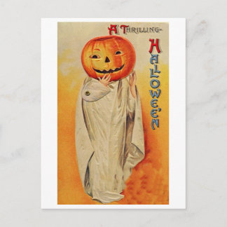 Cartão Postal Fantasia de Abóbora do Halloween