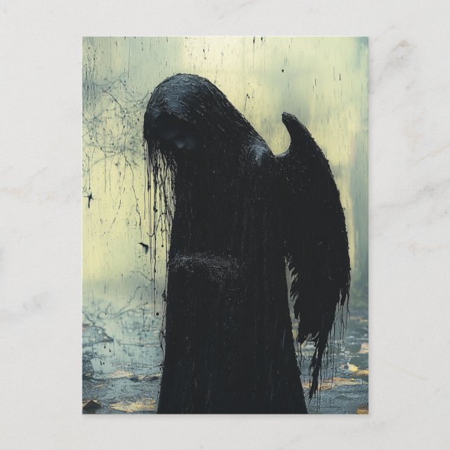 Cartão Postal Fantasia de Anjo Negro (Frente)