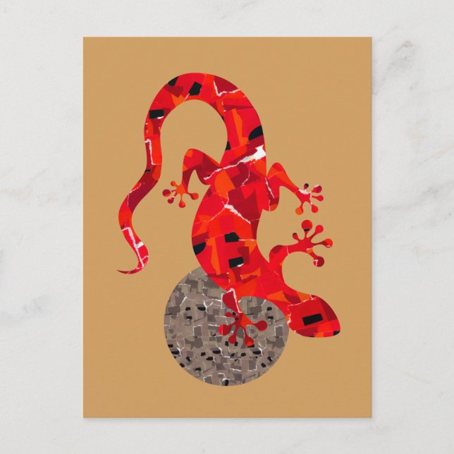 Cartão Postal Fantasia de Lagarto Mosaico (Frente)