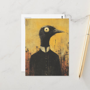 Cartão Postal Fantasia do Pássaro Preto em um Vestido Preto