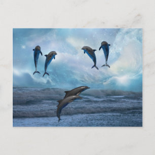 Cartão Postal Fantasia dos golfinhos