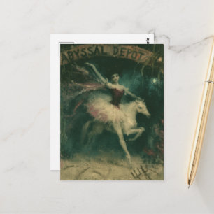 Cartão Postal Fantasía oscura de caballo y bailarina