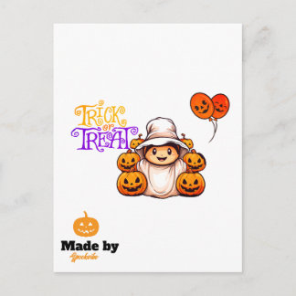 Cartão Postal Fantasma Bonita com Truque de Bombaim ou que Trate